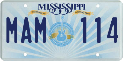 MS license plate MAM114