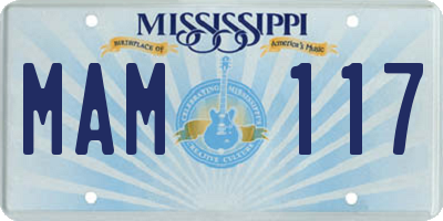 MS license plate MAM117