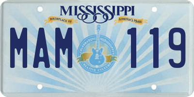 MS license plate MAM119