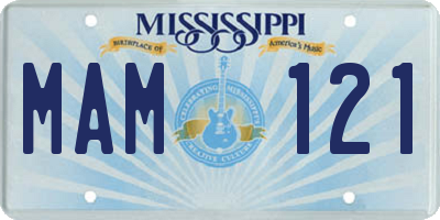 MS license plate MAM121