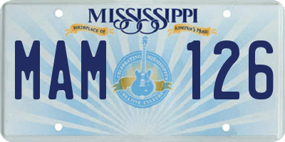 MS license plate MAM126