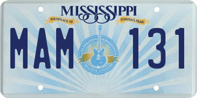 MS license plate MAM131