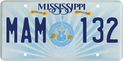 MS license plate MAM132