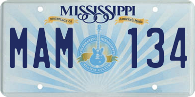 MS license plate MAM134