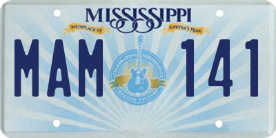 MS license plate MAM141