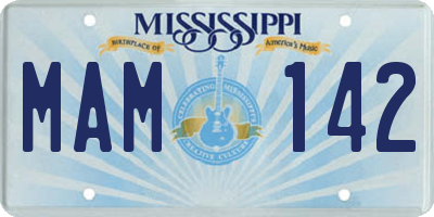MS license plate MAM142
