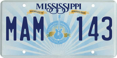 MS license plate MAM143