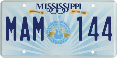MS license plate MAM144