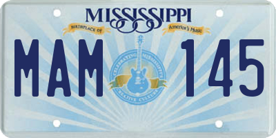 MS license plate MAM145