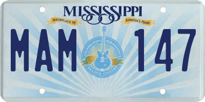 MS license plate MAM147