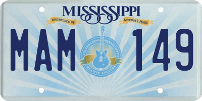 MS license plate MAM149