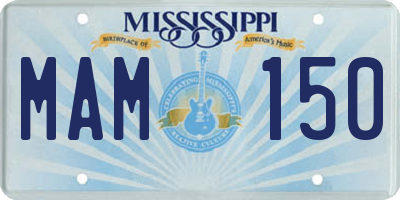 MS license plate MAM150