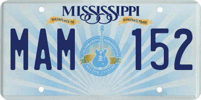 MS license plate MAM152