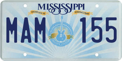 MS license plate MAM155