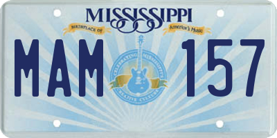 MS license plate MAM157