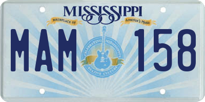 MS license plate MAM158