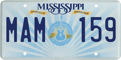 MS license plate MAM159