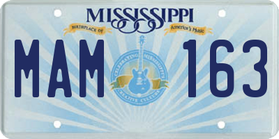 MS license plate MAM163