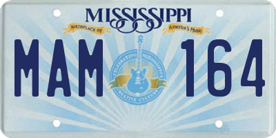 MS license plate MAM164