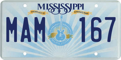 MS license plate MAM167