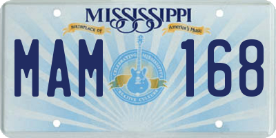 MS license plate MAM168