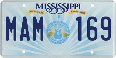 MS license plate MAM169