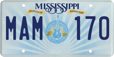 MS license plate MAM170