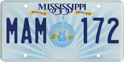 MS license plate MAM172