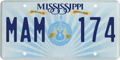MS license plate MAM174