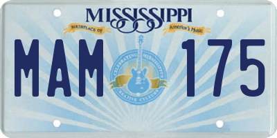 MS license plate MAM175