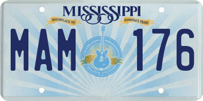MS license plate MAM176