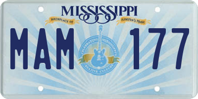 MS license plate MAM177
