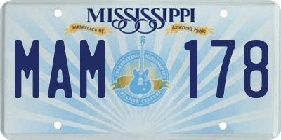 MS license plate MAM178