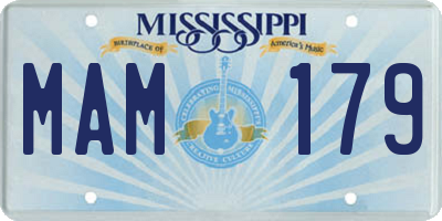 MS license plate MAM179