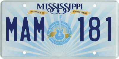 MS license plate MAM181