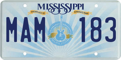 MS license plate MAM183
