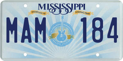 MS license plate MAM184