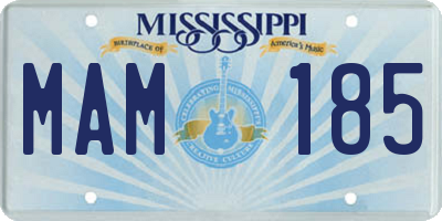 MS license plate MAM185