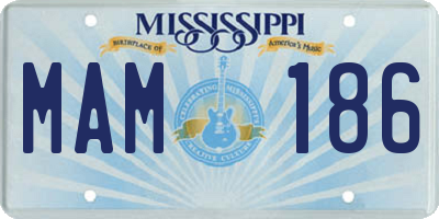 MS license plate MAM186