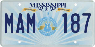 MS license plate MAM187