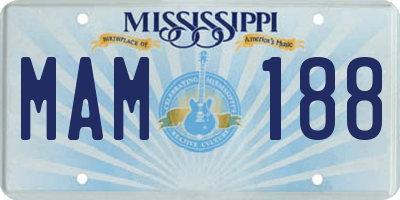 MS license plate MAM188