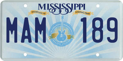 MS license plate MAM189