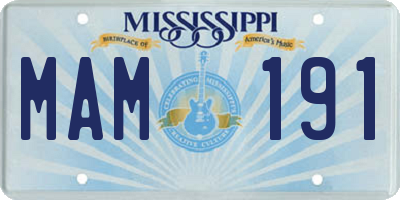 MS license plate MAM191