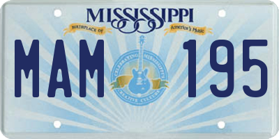 MS license plate MAM195