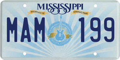 MS license plate MAM199