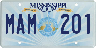 MS license plate MAM201