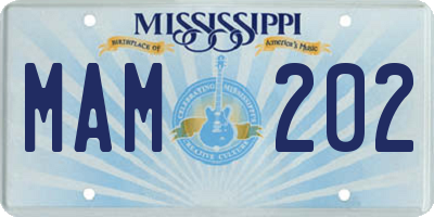 MS license plate MAM202