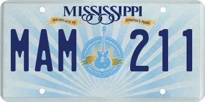 MS license plate MAM211