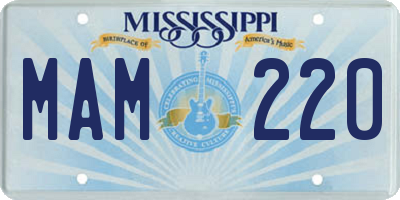 MS license plate MAM220