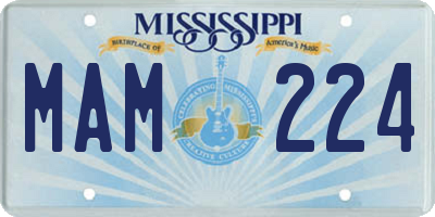 MS license plate MAM224